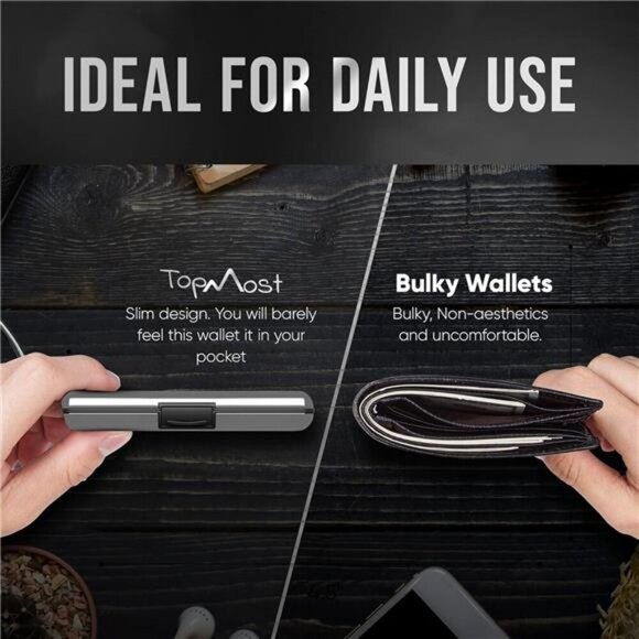 RFID-Blocking Aluminum Wallet Credit Cards Holder for men & women - Picture 4 of 7